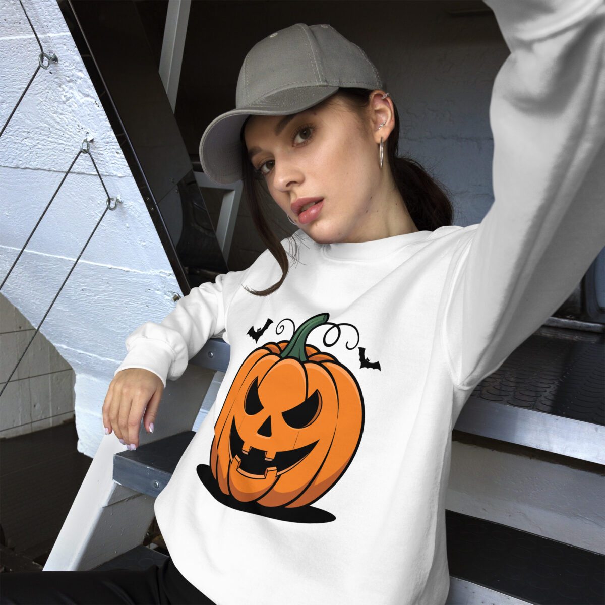 Classic Jack-O'-Lantern Halloween Unisex Sweatshirt - Image 9